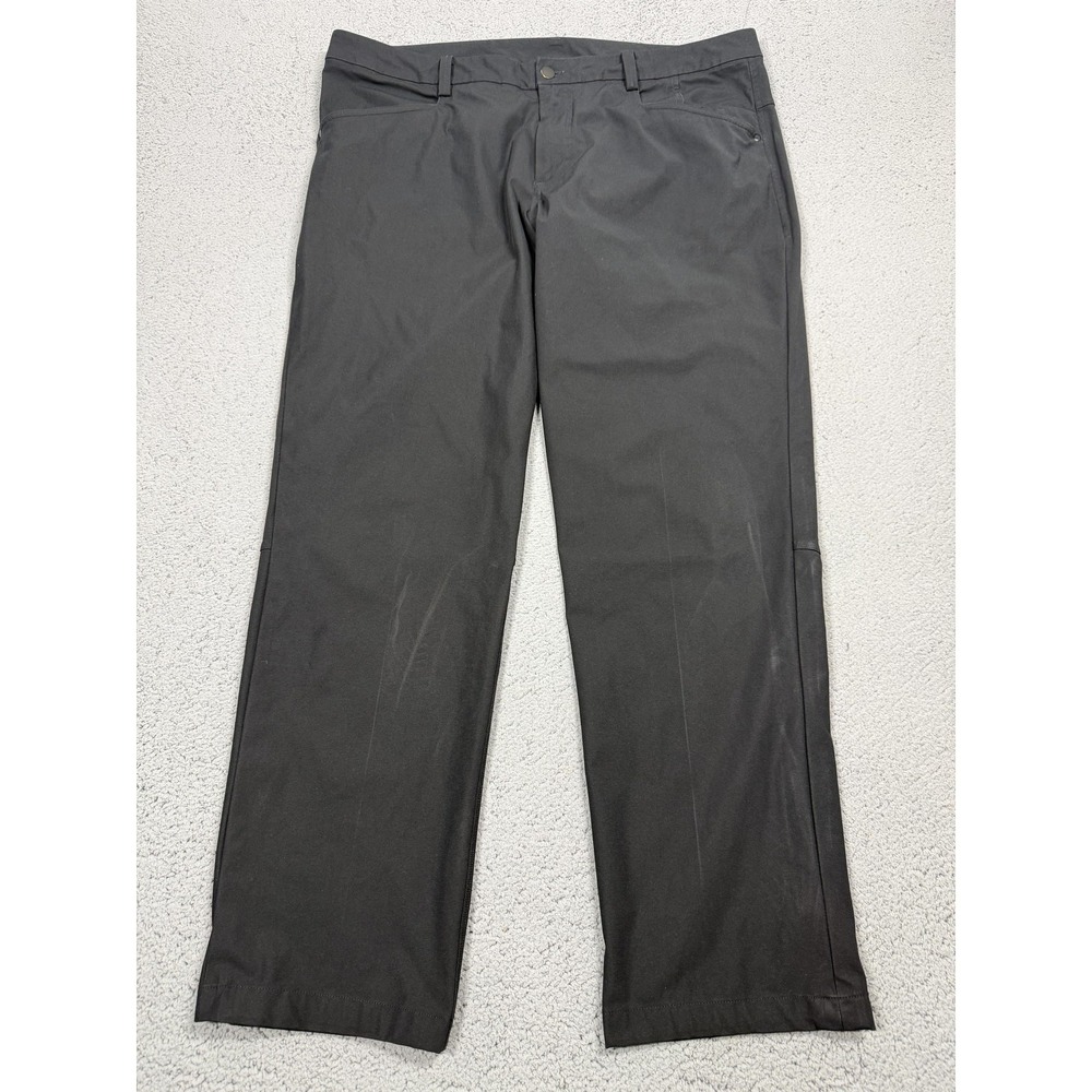 Lululemon Pants Mens 38 Black Woven Khakis Straight Leg Zip Pocket Casual